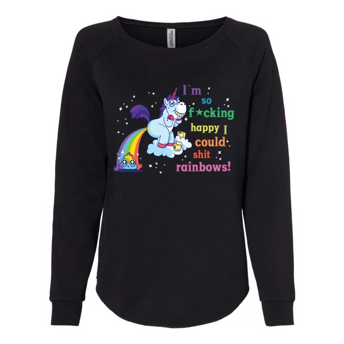 Fabulous Happy Unicorn Farting Rainbow Gift Womens California Wash Sweatshirt