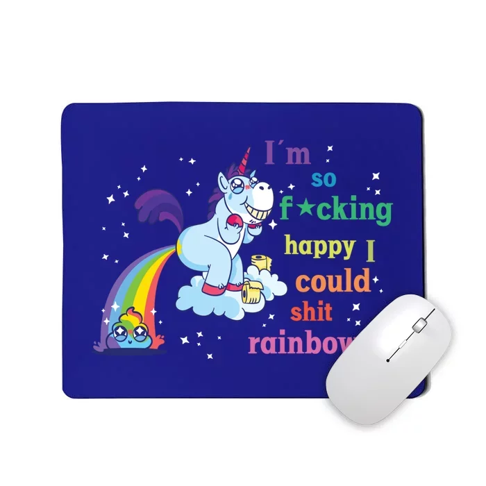 Fabulous Happy Unicorn Farting Rainbow Gift Mousepad