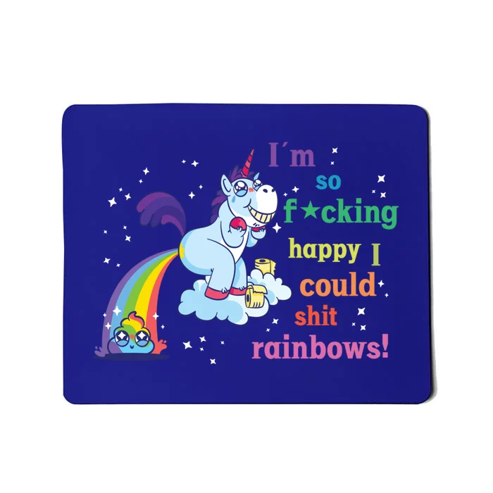 Fabulous Happy Unicorn Farting Rainbow Gift Mousepad