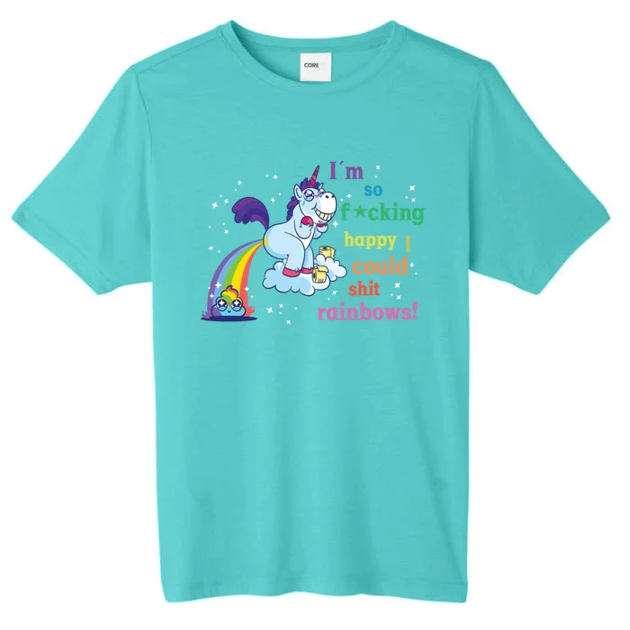 Fabulous Happy Unicorn Farting Rainbow Gift ChromaSoft Performance T-Shirt