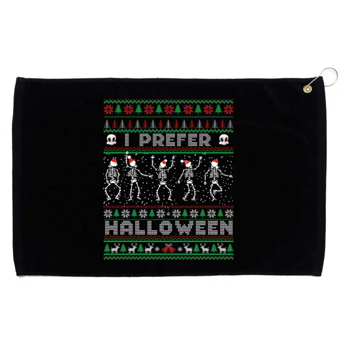 funny holiday Ugly xmas I prefer halloween christmas sweater Grommeted Golf Towel