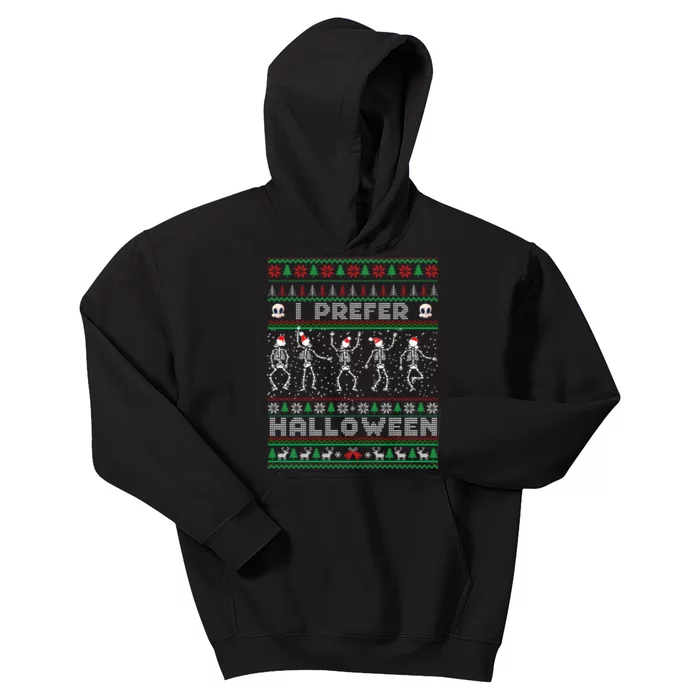 funny holiday Ugly xmas I prefer halloween christmas sweater Kids Hoodie