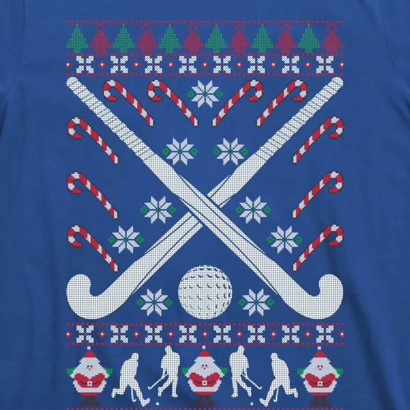 Field Hockey Ugly Christmas Funny Holiday Xmas Gift T-Shirt