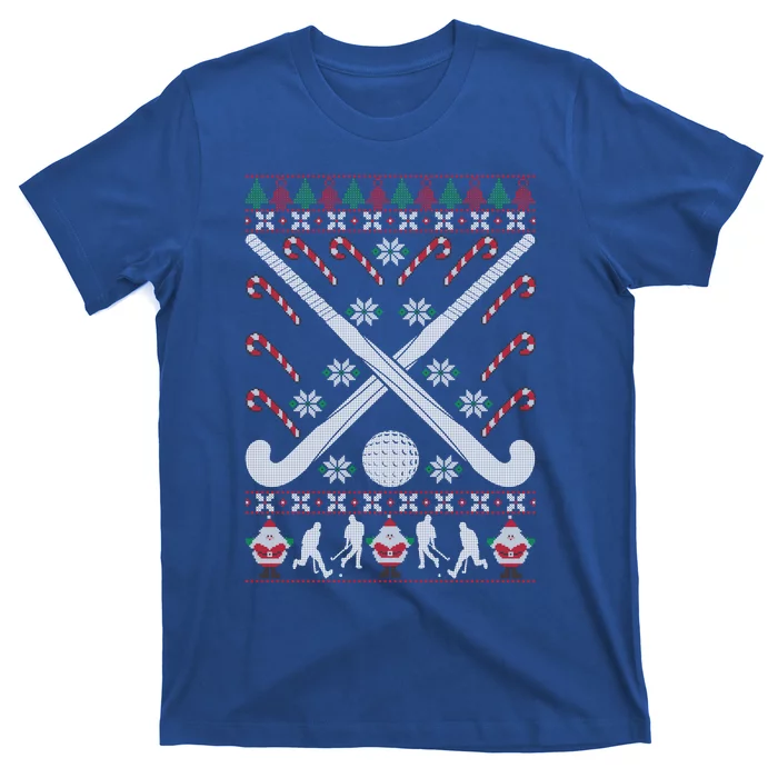 Field Hockey Ugly Christmas Funny Holiday Xmas Gift T-Shirt