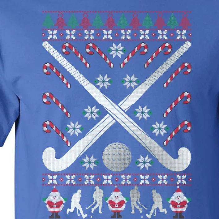 Field Hockey Ugly Christmas Funny Holiday Xmas Gift Tall T-Shirt