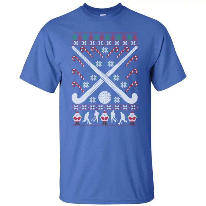 Field Hockey Ugly Christmas Funny Holiday Xmas Gift Tall T-Shirt