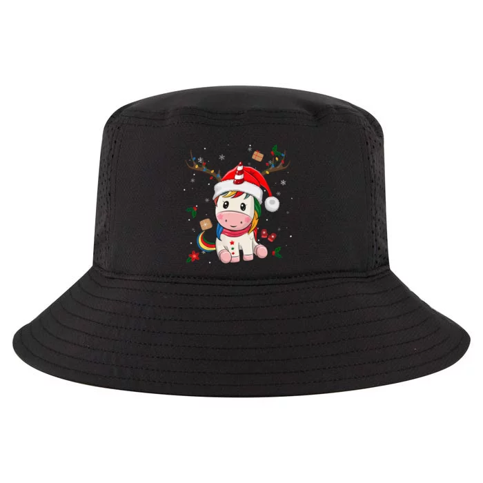 Festive Holiday Unicorn Deer Santa Claus Cool Comfort Performance Bucket Hat