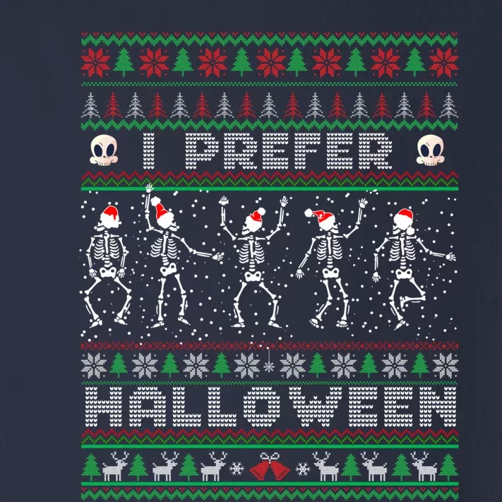 Funny Holiday Ugly Xmas I Prefer Halloween Christmas Sweater Toddler Long Sleeve Shirt