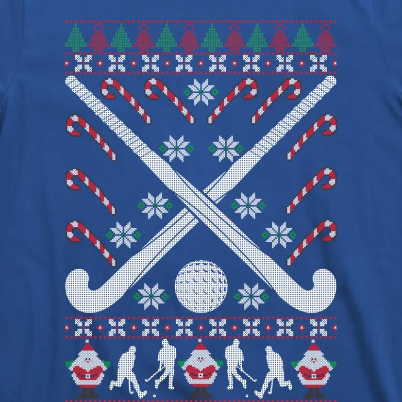 Field Hockey Ugly Christmas Funny Holiday Xmas Gift T-Shirt