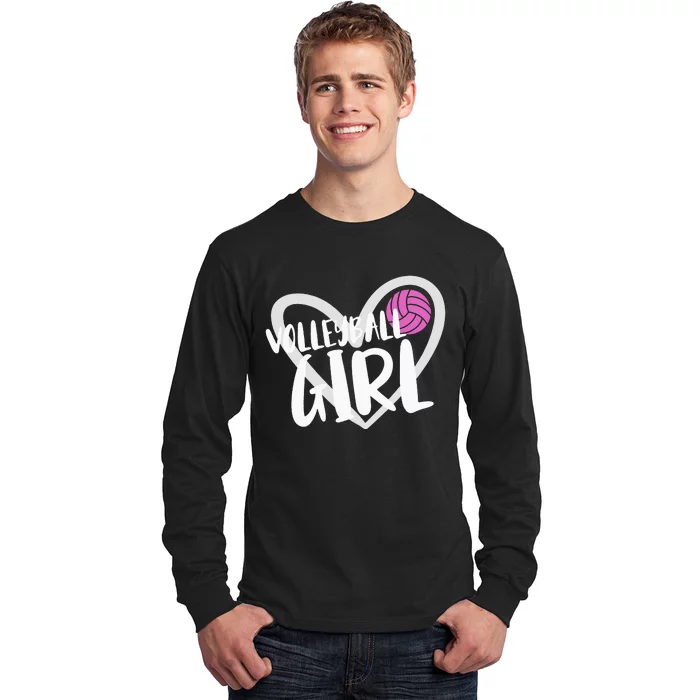 funny heart Volleyball  Player Coach Long Sleeve Shirt