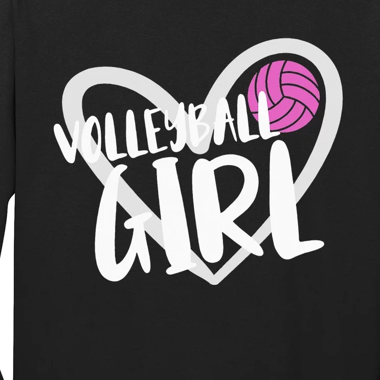 funny heart Volleyball  Player Coach Long Sleeve Shirt