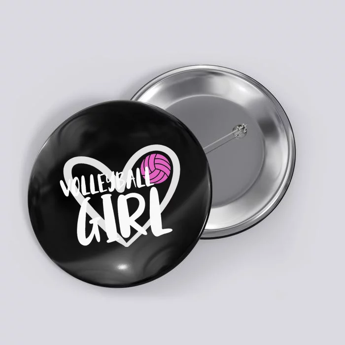 funny heart Volleyball  Player Coach Button