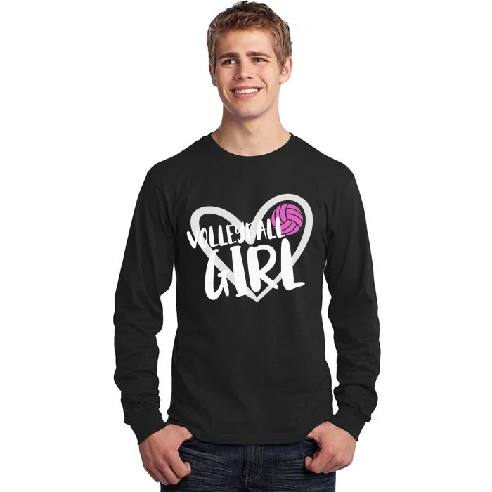 funny heart Volleyball  Player Coach Tall Long Sleeve T-Shirt