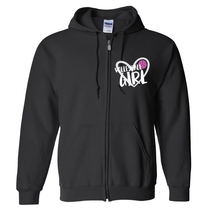 funny heart Volleyball  Player Coach Full Zip Hoodie