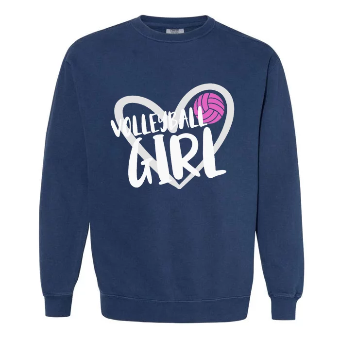 funny heart Volleyball  Player Coach Garment-Dyed Sweatshirt