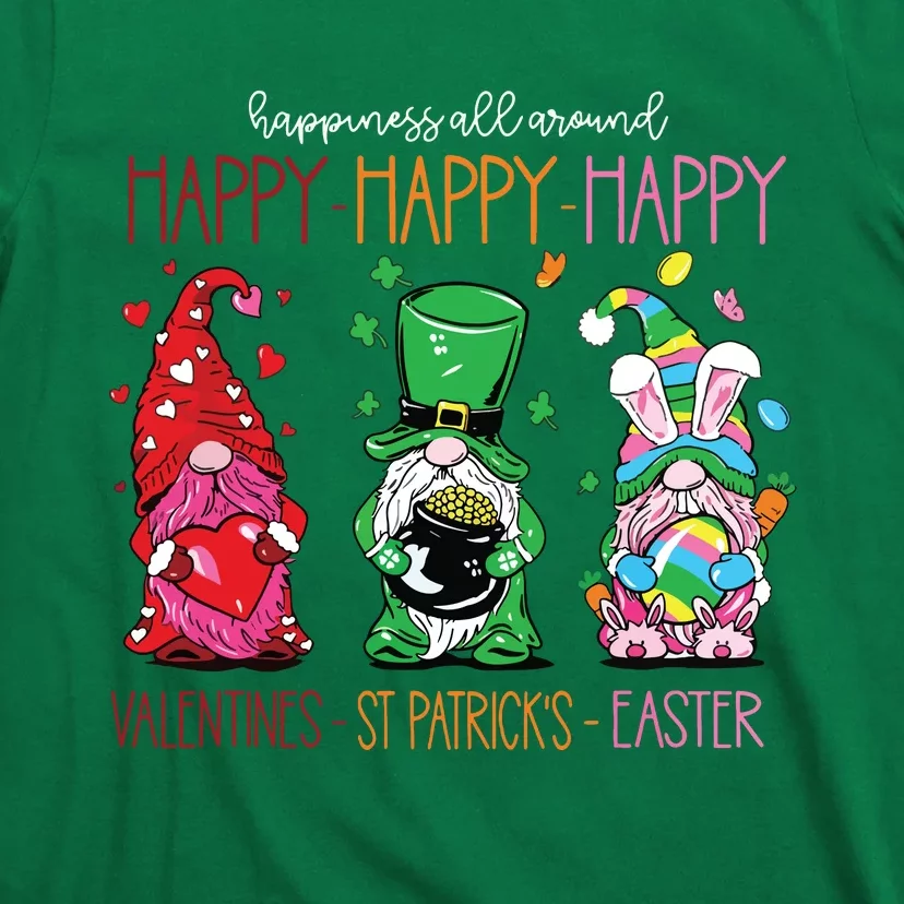 Funny Happy Valentines St Patrick Easter Happy Holiday Gnome T-Shirt