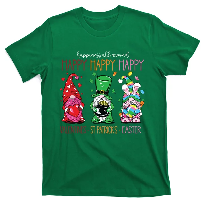 Funny Happy Valentines St Patrick Easter Happy Holiday Gnome T-Shirt