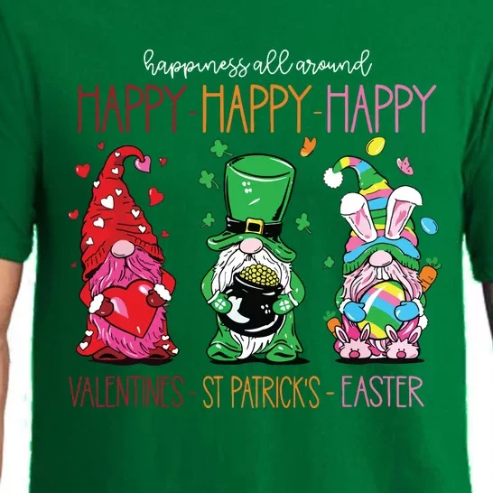 Funny Happy Valentines St Patrick Easter Happy Holiday Gnome Pajama Set