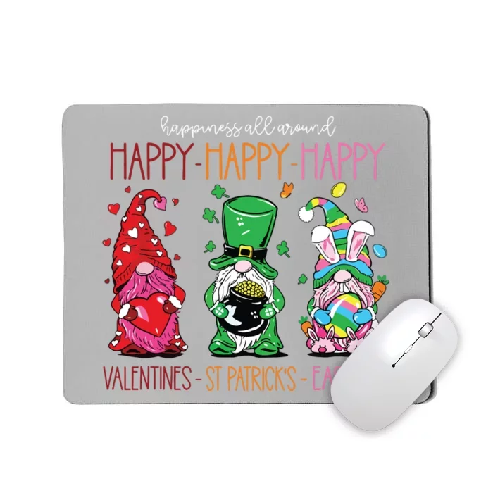 Funny Happy Valentines St Patrick Easter Happy Holiday Gnome Mousepad