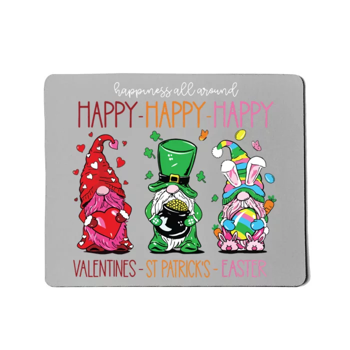 Funny Happy Valentines St Patrick Easter Happy Holiday Gnome Mousepad