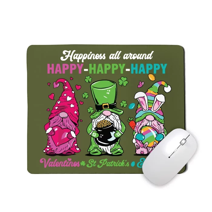 Funny Happy Valentines St Patrick Easter Happy Holiday Gnome Mousepad