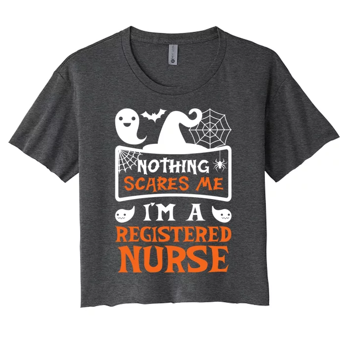 Funny Halloween Vampire Registered Nurse Cool Gift Women's Crop Top Tee