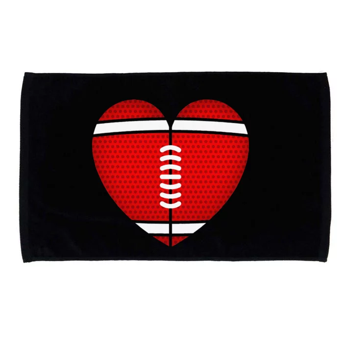 Football Heart Valentine's Day Fors Microfiber Hand Towel