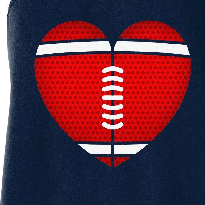 Football Heart Valentine's Day Fors Women's Racerback Tank