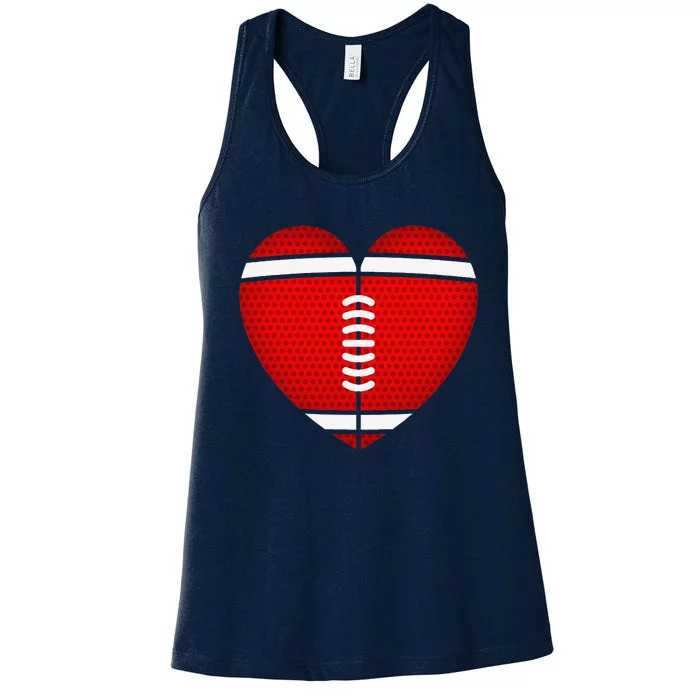 Football Heart Valentine's Day Fors Women's Racerback Tank