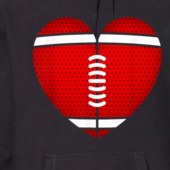 Football Heart Valentines Day Premium Hoodie