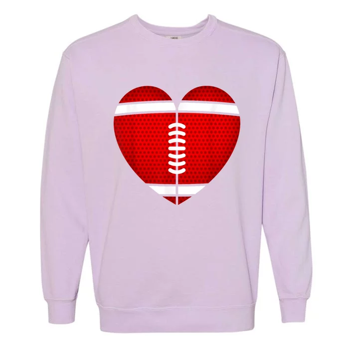 Football Heart Valentines Day Garment-Dyed Sweatshirt