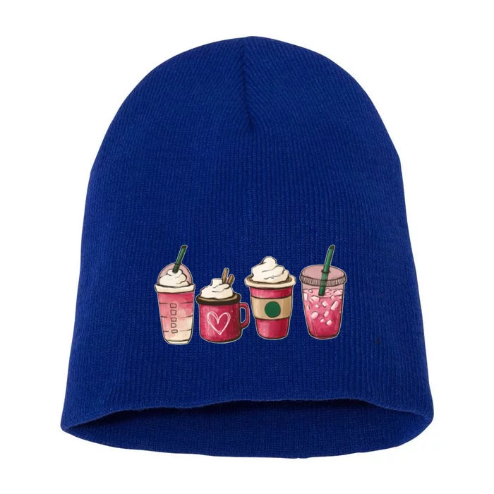 Funny Happy Valentine's Day Cute Coffee Cups Love Cute Gift Short Acrylic Beanie