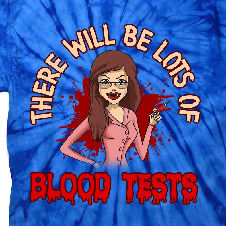 Funny Halloween Vampire Nurse Doctor Assistant Blood Tests Gift Tie-Dye T-Shirt