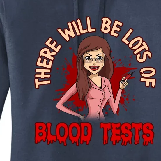 Funny Halloween Vampire Nurse Doctor Assistant Blood Tests Gift Women's Pullover Hoodie