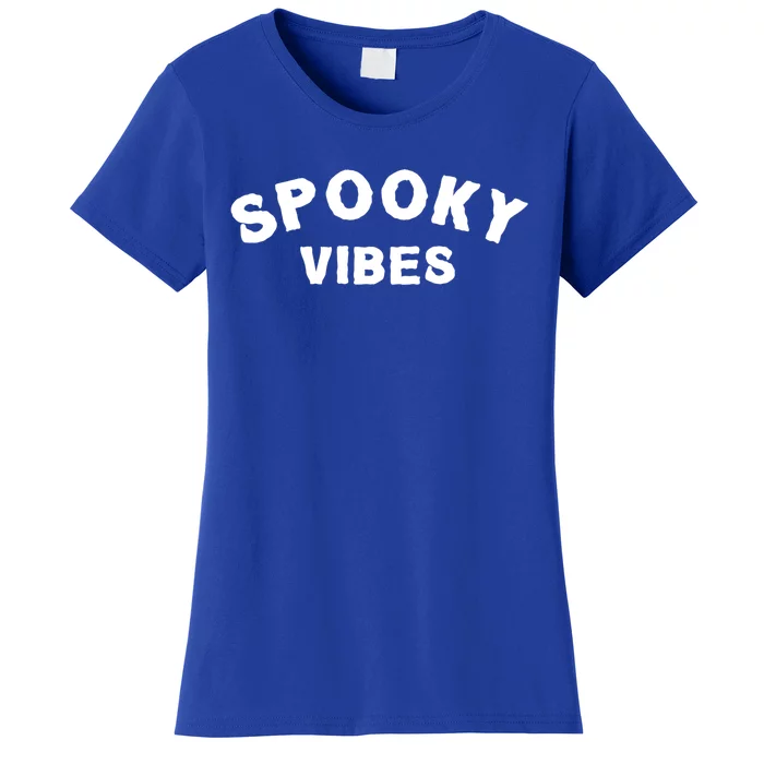 Funny Halloween Vibes Retro Spooky Ghost Boo Spooky Season Funny Gift Women's T-Shirt