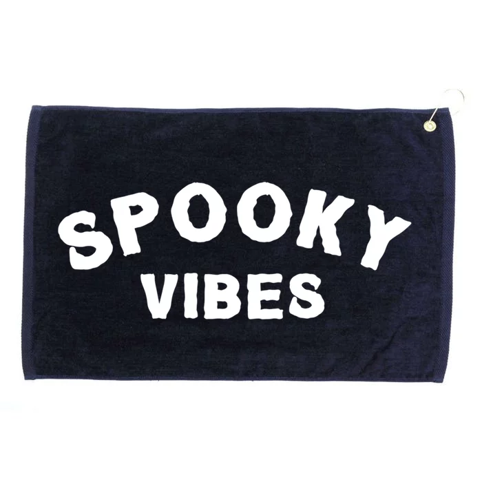 Funny Halloween Vibes Retro Spooky Ghost Boo Spooky Season Funny Gift Grommeted Golf Towel