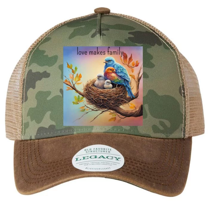 Family Harmony Vibrant Bird Nest With Loving Parents Legacy Tie Dye Trucker Hat