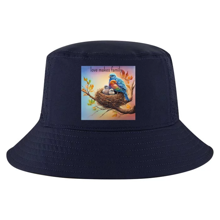 Family Harmony Vibrant Bird Nest With Loving Parents Cool Comfort Performance Bucket Hat