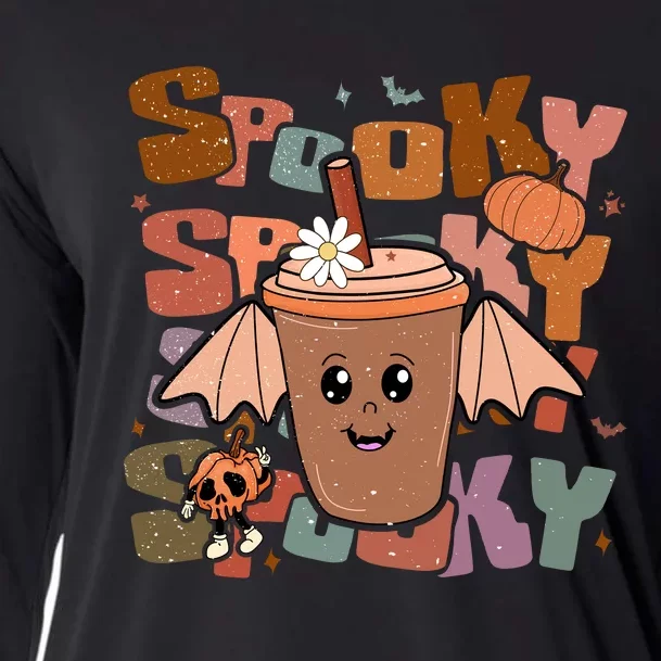 Funny Halloween Vibes Retro Spooky Ghost Boo Spooky Season Gift Cooling Performance Long Sleeve Crew