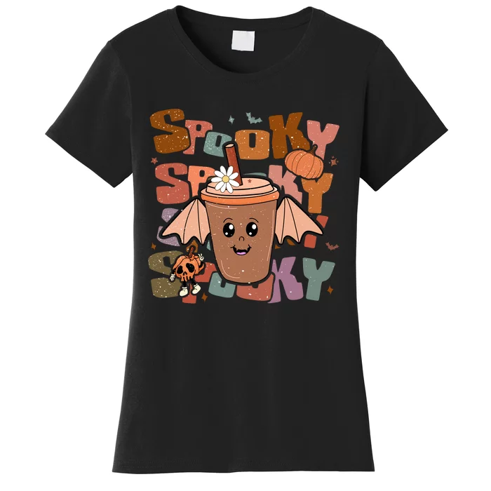 Funny Halloween Vibes Retro Spooky Ghost Boo Spooky Season Gift Women's T-Shirt