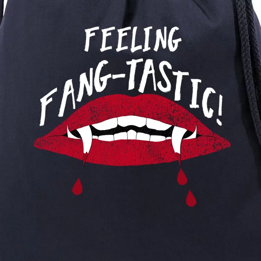 Fangtastic Halloween Vampires Teeth Lips Blood Bite Me Meaningful Gift Drawstring Bag