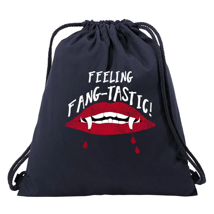 Fangtastic Halloween Vampires Teeth Lips Blood Bite Me Meaningful Gift Drawstring Bag