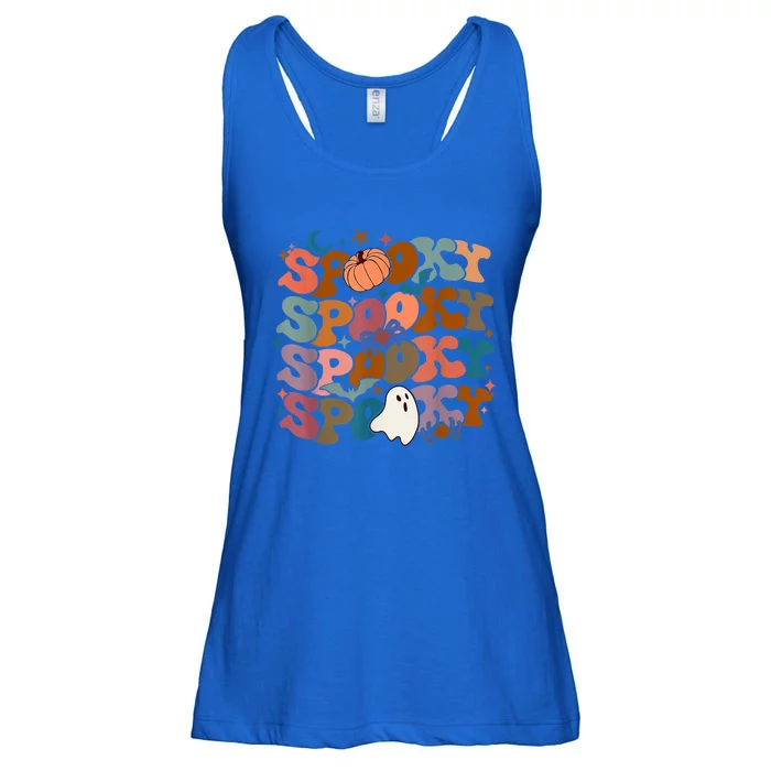 Funny Halloween Vibes Retro Spooky Ghost Boo Spooky Season Gift Ladies Essential Flowy Tank