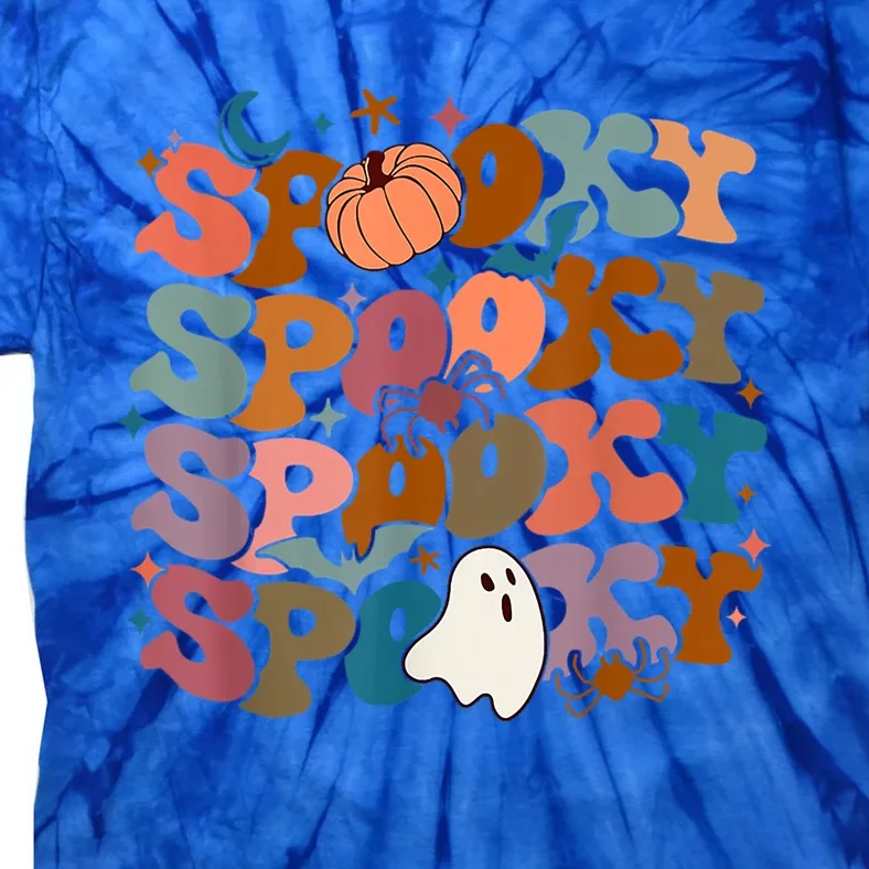 Funny Halloween Vibes Retro Spooky Ghost Boo Spooky Season Gift Tie-Dye T-Shirt