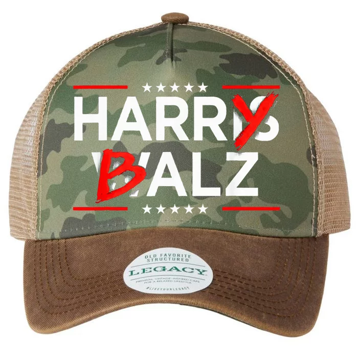 Funny Harris Walz 24 Harry Balz 2024 Meme Kamala Harris Legacy Tie Dye Trucker Hat