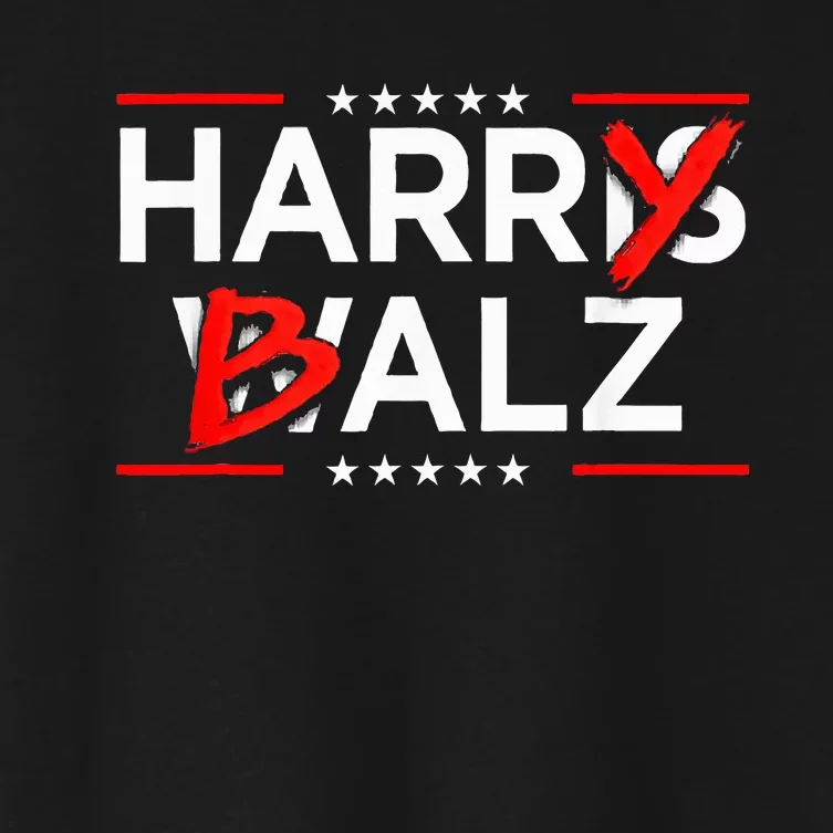 Funny Harris Walz 24 Harry Balz 2024 Meme Kamala Harris Women's Crop Top Tee