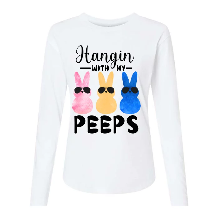 Funny Hangin With My Peeps Easter Bunny Chillin With Peeps Gift Womens Cotton Relaxed Long Sleeve T-Shirt