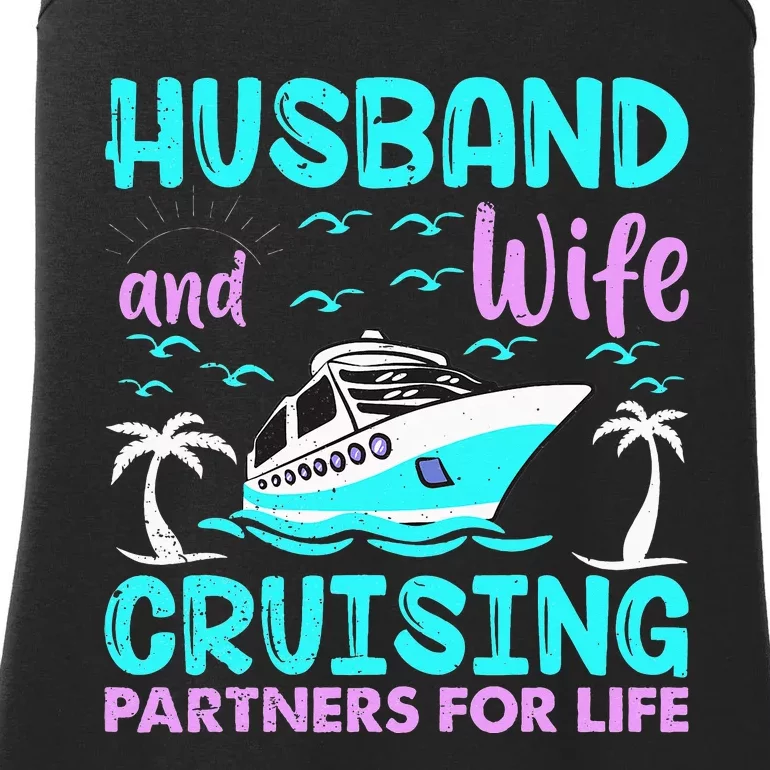 funny Husband Wife Cruising Partners for Life Ladies Essential Tank