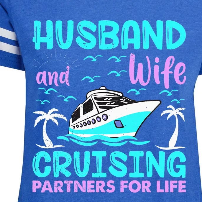 funny Husband Wife Cruising Partners for Life Enza Ladies Jersey Football T-Shirt