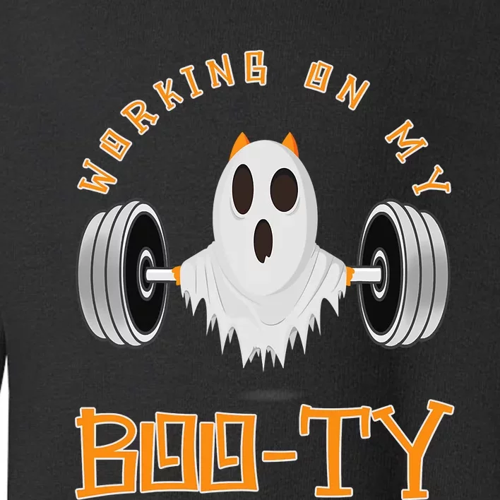 Funny Halloween Workout Gym Working On My Boo Ty Ghost Toddler Sweatshirt